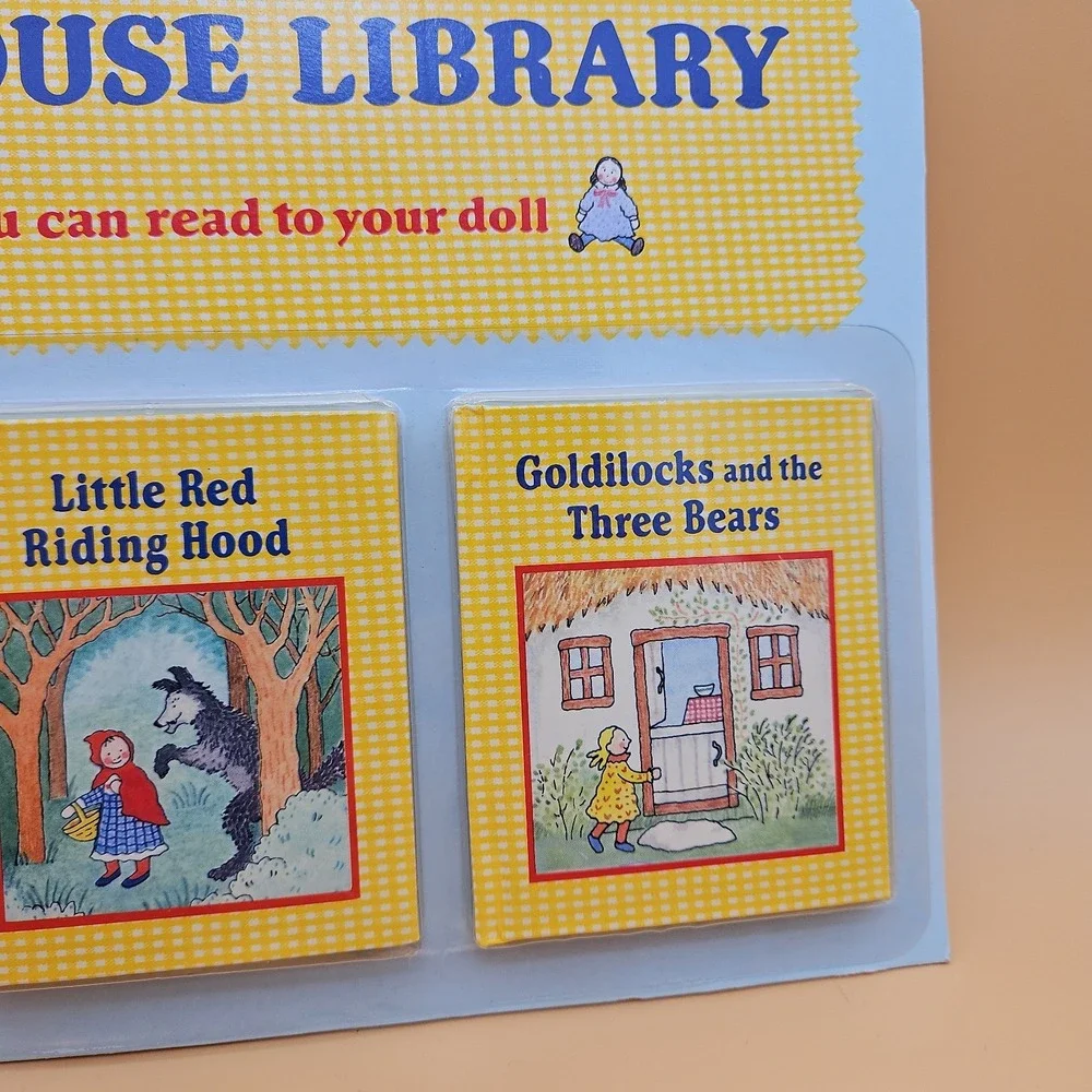 Vintage Doll House Library Gingham Collection Brand New NOS Mini Books